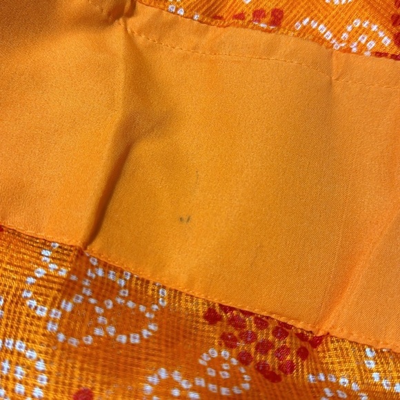 Kalki Russet Orange Indo-Western Dress With Bandhani Print In Kota Silk India - Picture 10 of 12